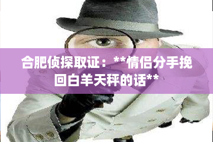 合肥侦探取证：**情侣分手挽回白羊天秤的话**