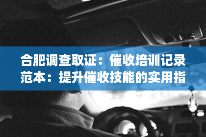 合肥调查取证：催收培训记录范本：提升催收技能的实用指南