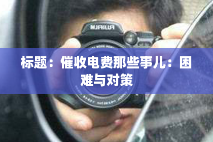 标题：催收电费那些事儿：困难与对策