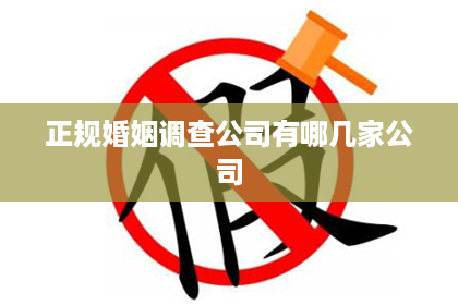 正规婚姻调查公司有哪几家公司