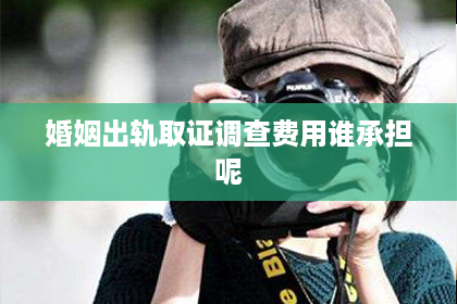 婚姻出轨取证调查费用谁承担呢