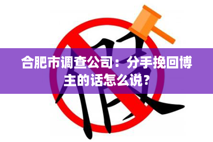 合肥市调查公司：分手挽回博主的话怎么说？