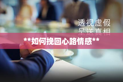**如何挽回心路情感** **如何挽回心路情感**