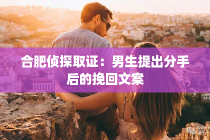 合肥侦探取证：男生提出分手后的挽回文案